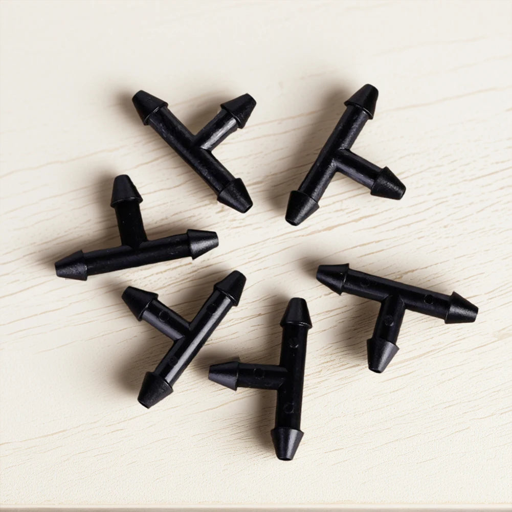 50/100PCS Barbed Tee 3-Way Joint 3/5 Micro Connector Garden Watering Hose Micro Drip Irrigation Tool for Plant Pots Systems Oasis Select