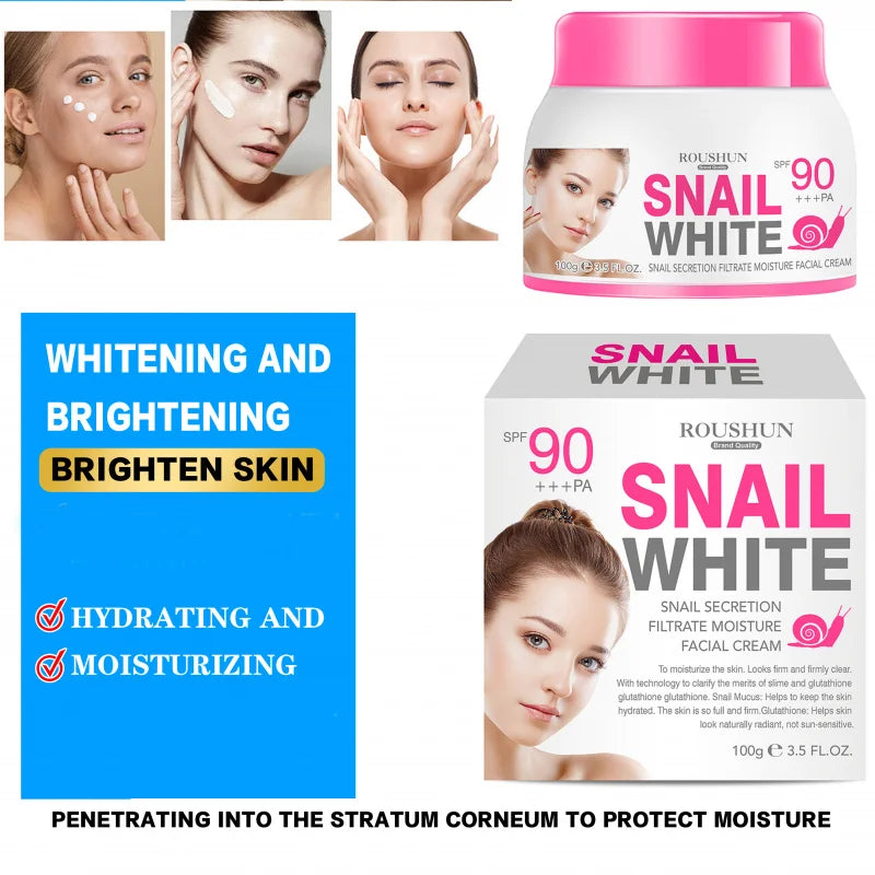 ROUSHUN Snail Facial Cream – Moisturizer for Men & Women