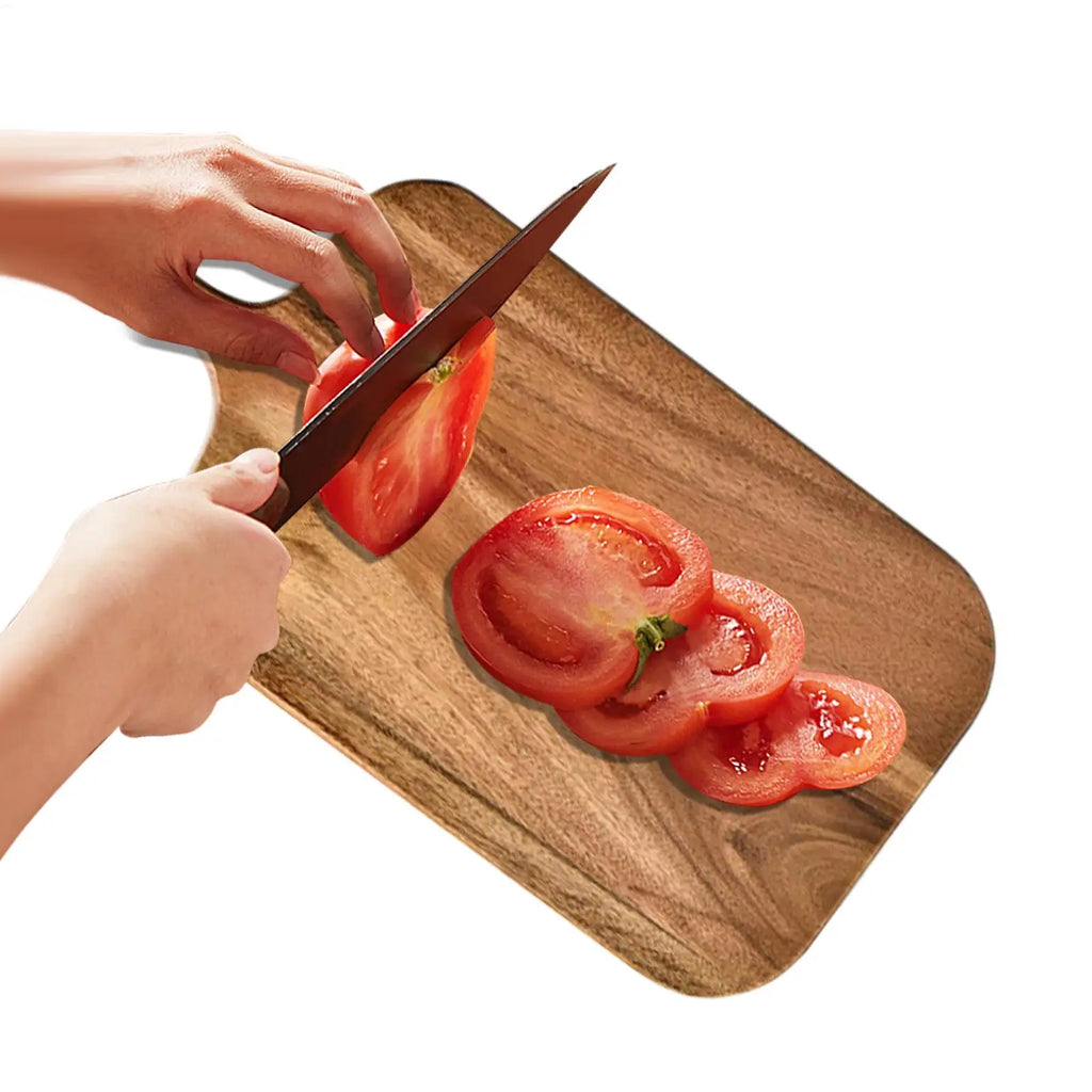 Chopping Board Wood Chopping Board with Handle Double-Sided Cheese Steak Tray Plates for Kitchen RV Outdoor Restaurant Camping Oasis Select