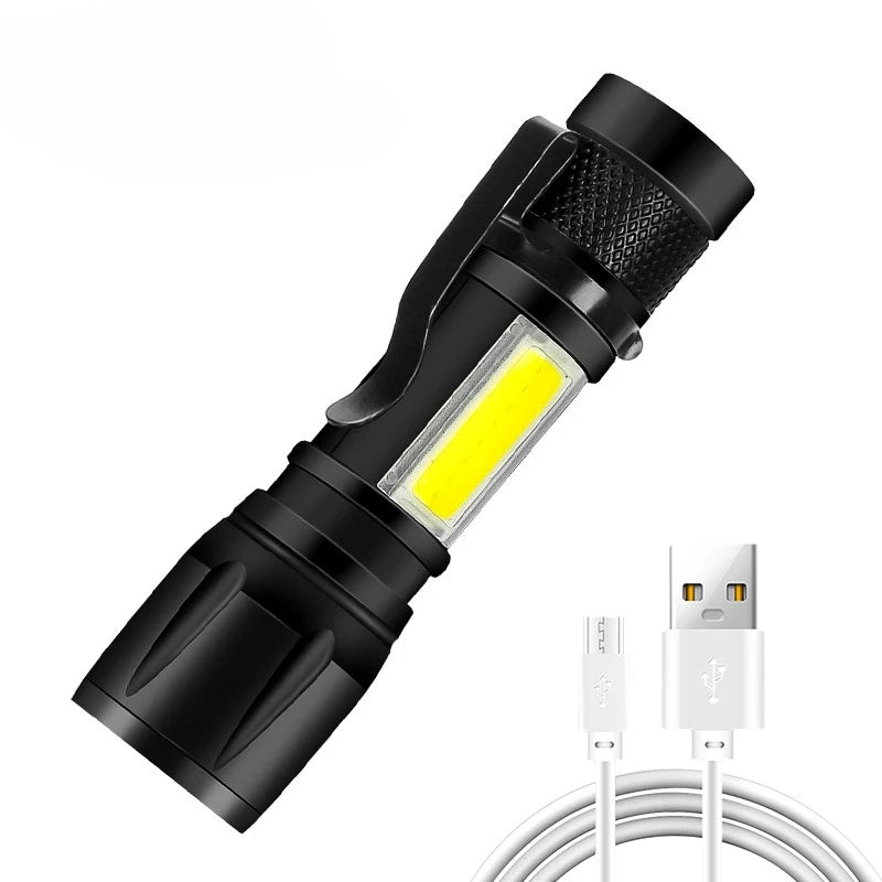 2000LM Tactical LED Flashlight | USB-C Rechargeable & Zoomable