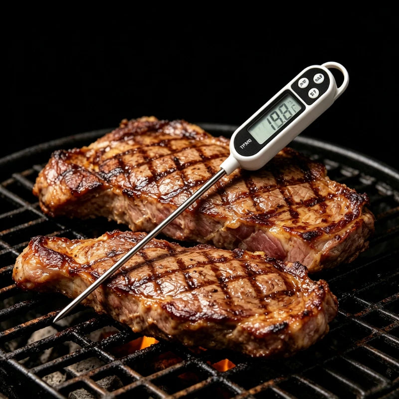 Digital Kitchen Thermometer LCD Display TP300 Electronic Food Thermometer LCD Display Digital Temperature MeasuringTool for Meat Oasis Select