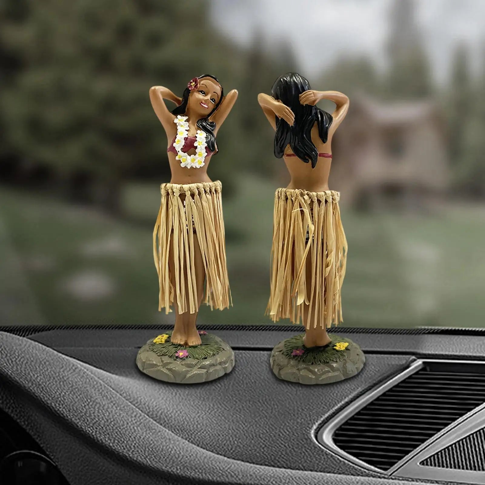 Hawaiian Dancing Girl Posing Dancer Decorations Resin Craft Dashboard Bobblehead Doll Souvenir Ornaments Home Car Decor Oasis Select