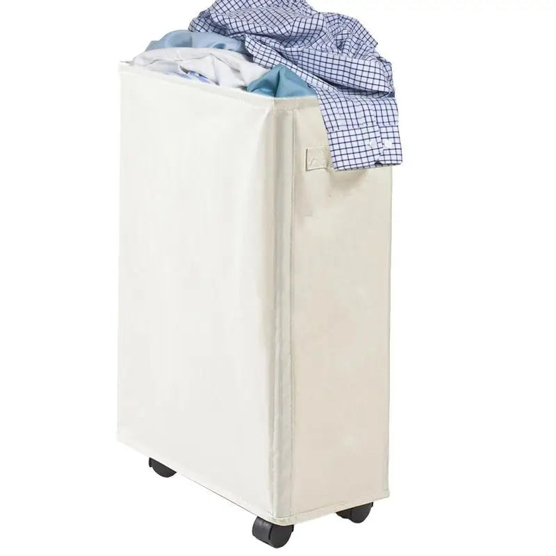 Foldable Laundry Baskets 42L Freestanding Narrow Corner Bin with Handle Dirty Clothes Storage for Washing Toys Clothes Towels Oasis Select