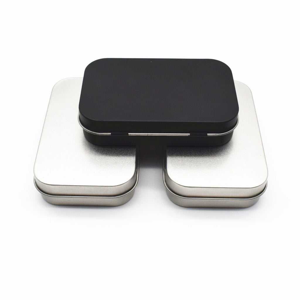 Mini Hinged Tin Box – Small Rectangular Metal Storage Container