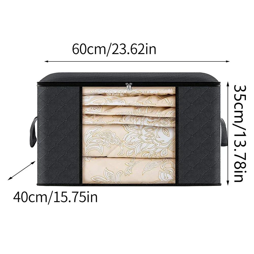 Quilt storage bag, clothing sorting bag, moving and organizing household bedding storage box, supplies Oasis Select Black 90L 60x40x35cm
