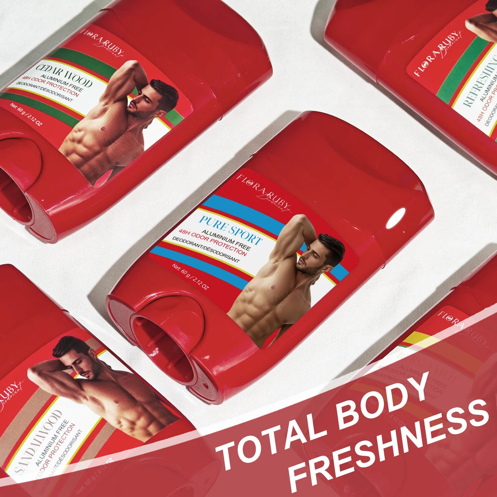 Men Sandalwood Deodorant Stick Sweating Keep Drying Lasting Fragrance Remove Armpit Odor Underarm Refresh Sticks Refresh 5Pcs Oasis Select