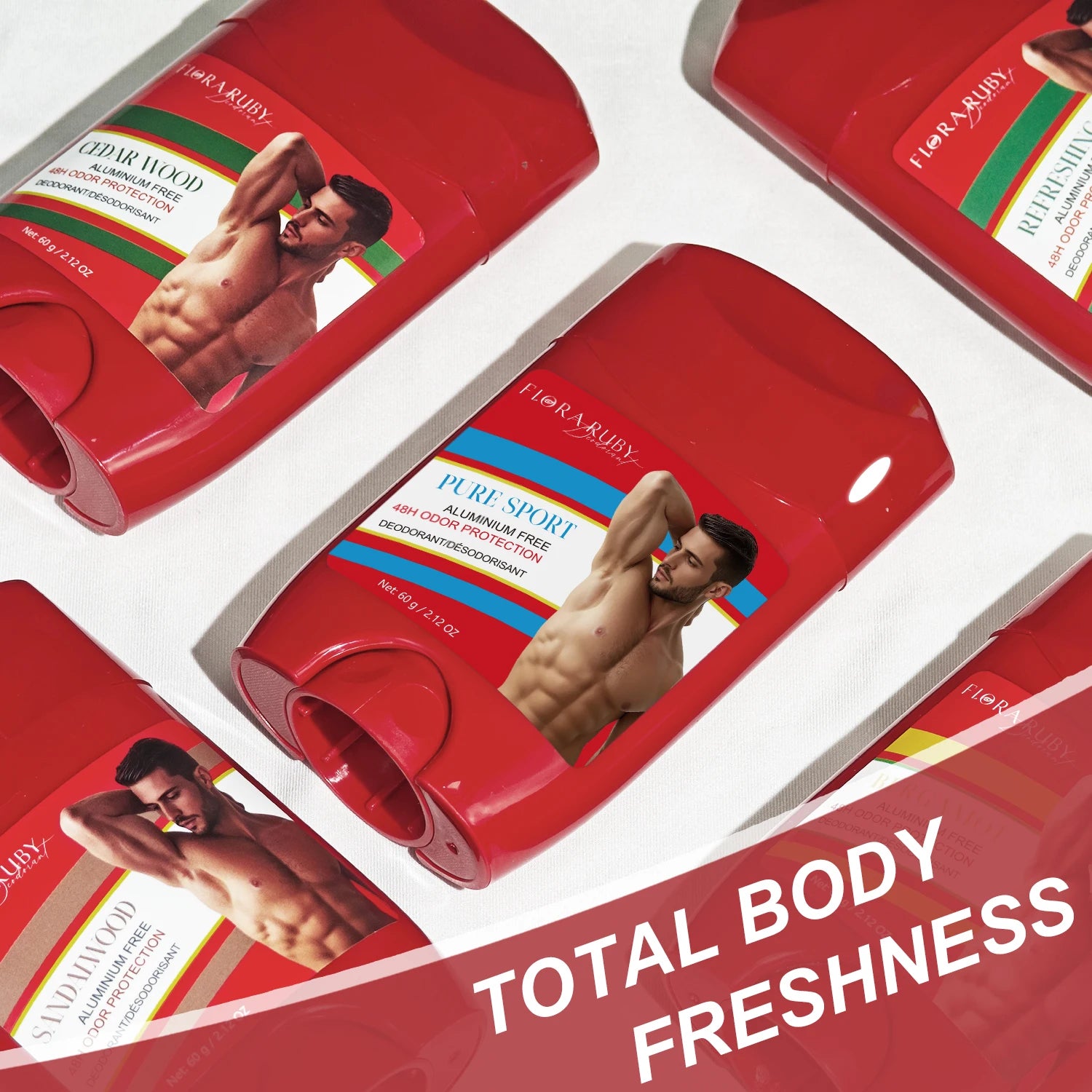 Men Sandalwood Deodorant Stick Sweating Keep Drying Lasting Fragrance Remove Armpit Odor Underarm Refresh Sticks Refresh 5Pcs Oasis Select