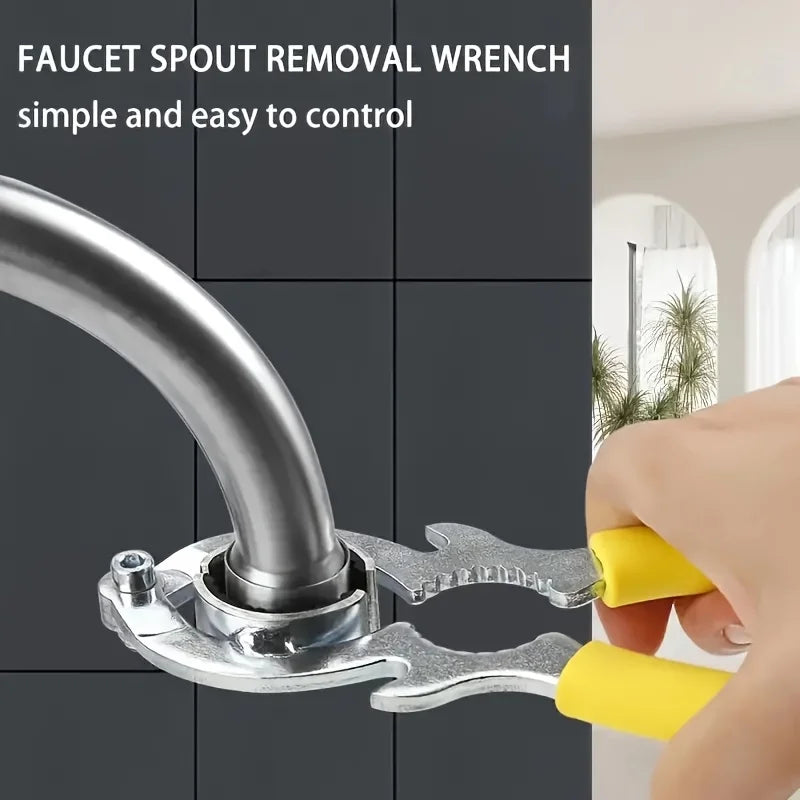 1pcs Faucet Aerator Wrench Water Outlet Loosening Device Circular Pipe Clamp Universal Disassembly Tool Multifunctional Clamp Oasis Select