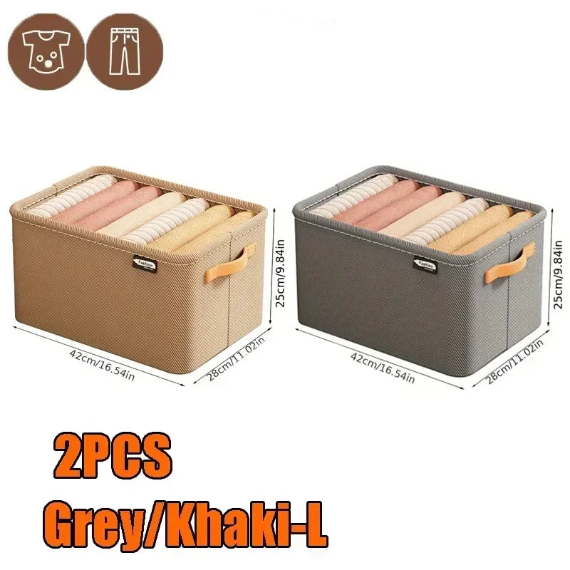 Thicken Clothes Organizer Pants Sweater Storage Cabinets Drawers Organizer Jeans Storage Box Wardrobe Clothes Storage Organizers Oasis Select L 2PCS Mix