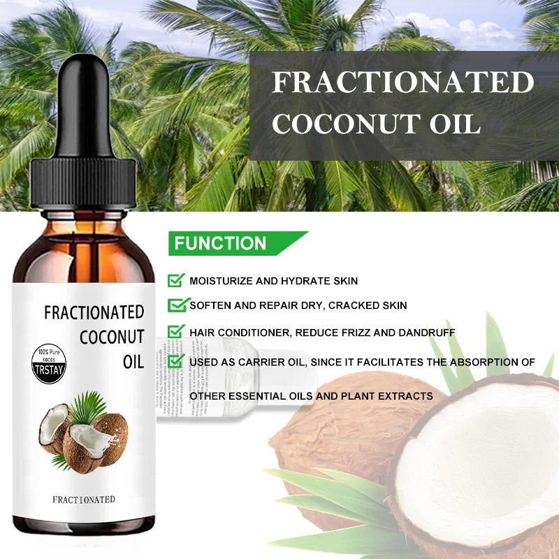 TRSTAY 100% Pure Fractionated Coconut Oil – Skin & Hair Care