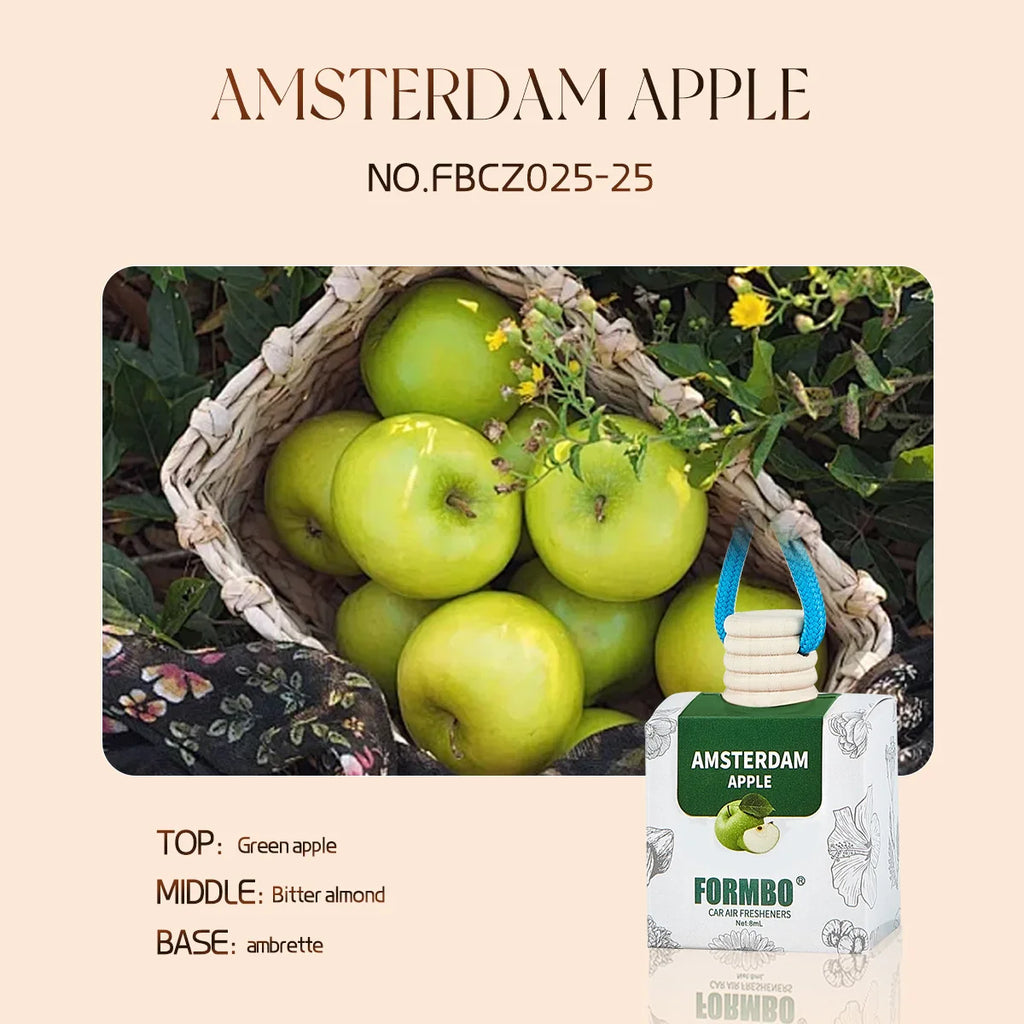 Essential Oil Car Air Freshener – Long-Lasting Liquid Diffuser Car Air Freshener Oasis Select AMSTERDAM APPLE