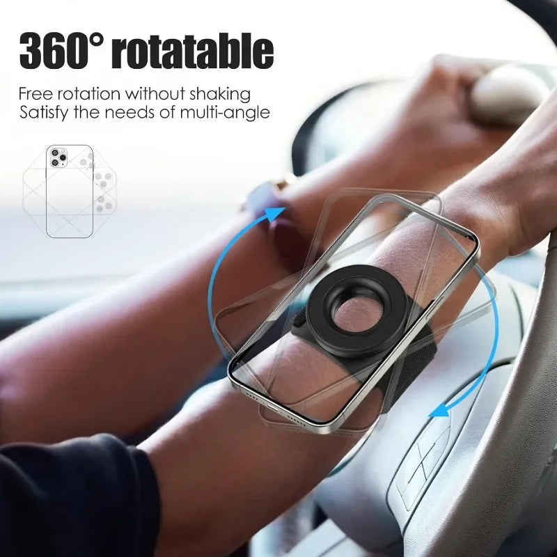 Strong Magnetic Suction Bracket Running Phone Holder Mobile Phone Holder Wrist Strap Arm Dedicated for IPhone 15 Pro Max Samsung Oasis Select