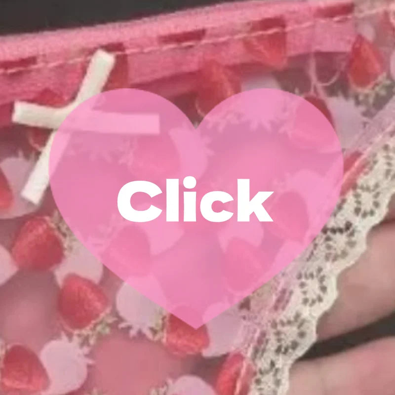 Cute Lace Coin Purse PVC Panties-Shaped Mini Storage Bag With Zipper Strawberry Makeup Bag Great Party Gift Birthday Present Oasis Select