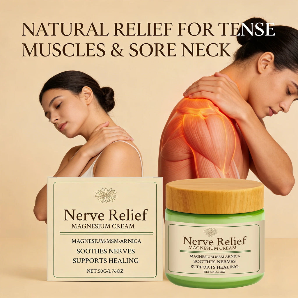 Nerve Relief Magnesium Cream Relieve Muscle Pain Moisturizing Body Massage Cream Relax Muscles Soothing Nourishing Skin Care 50g Oasis Select