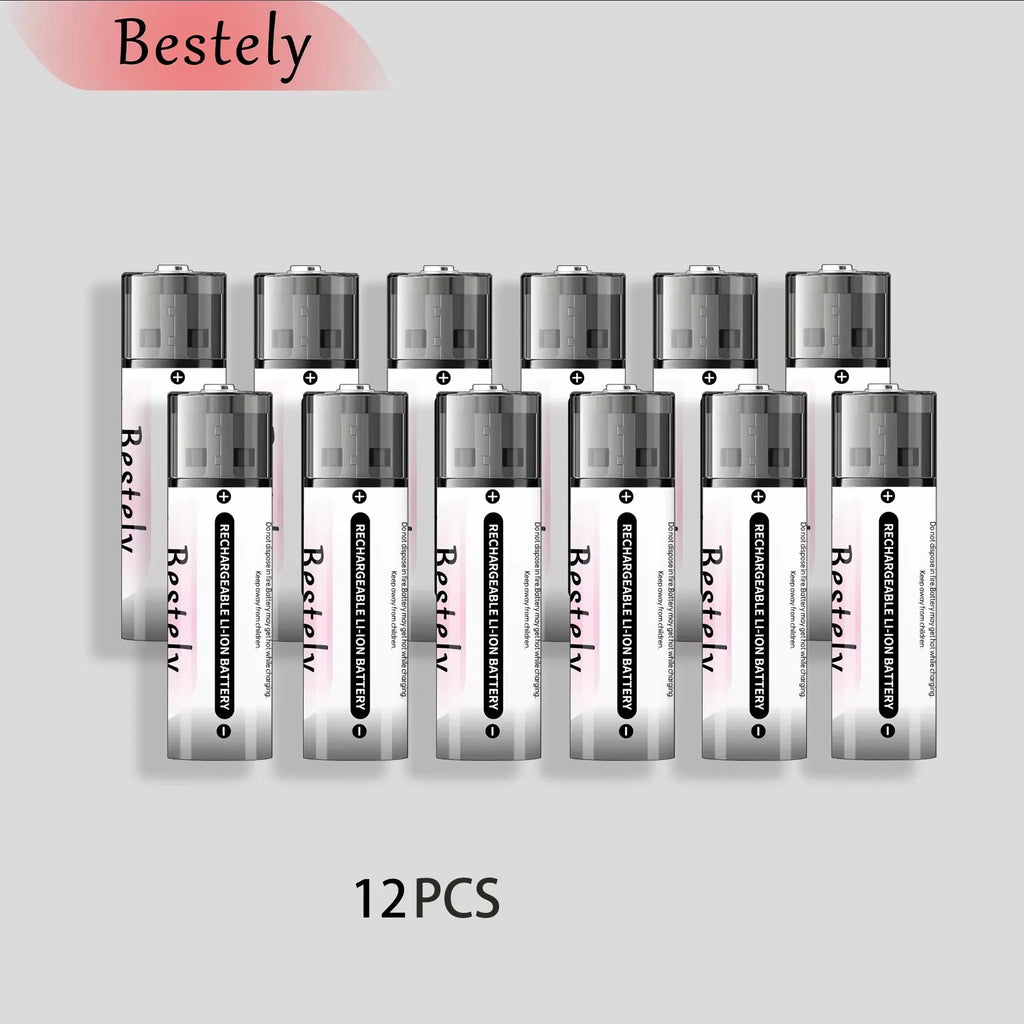 AA Rechargeable Lithium Battery 1.5v 5800mAh USB Li-ion High capacity 1.5h Fast charging Long lasting Oasis Select 12 pcs Batteries