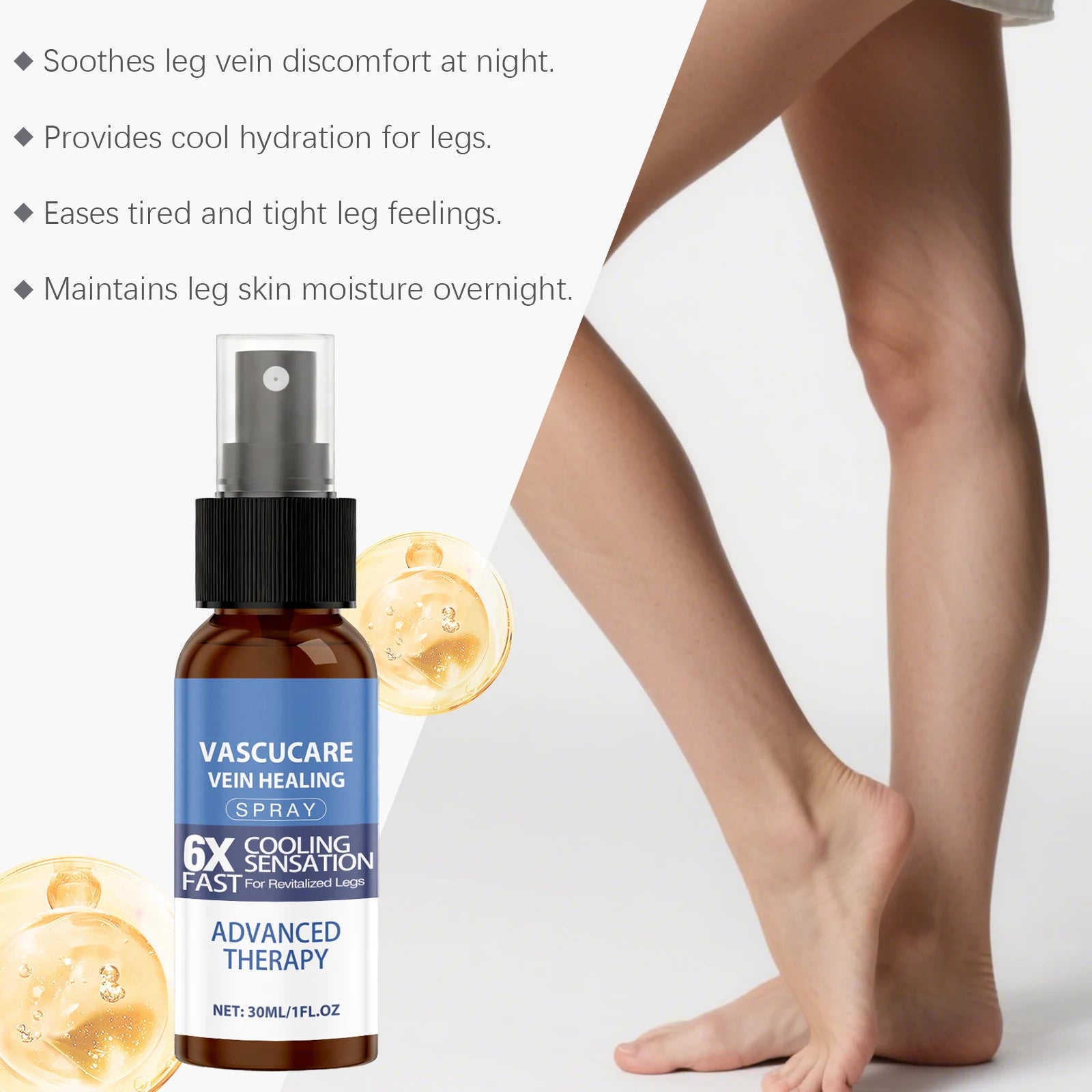 Leg Care Spray – Moisturizing, Smoothing & Hydrating Skin Mist Body Moisturizer Spray Oasis Select
