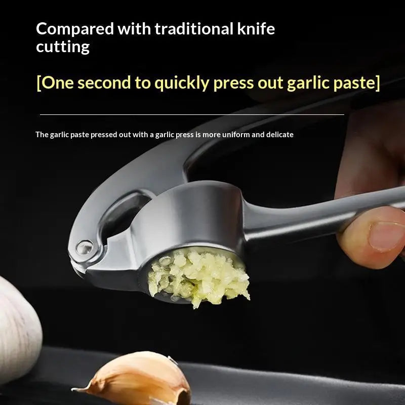 Zinc Alloy Garlic Press With Peeler And Cleaning Brush Rust Resistant For Home Kitchen Prep Oasis Select