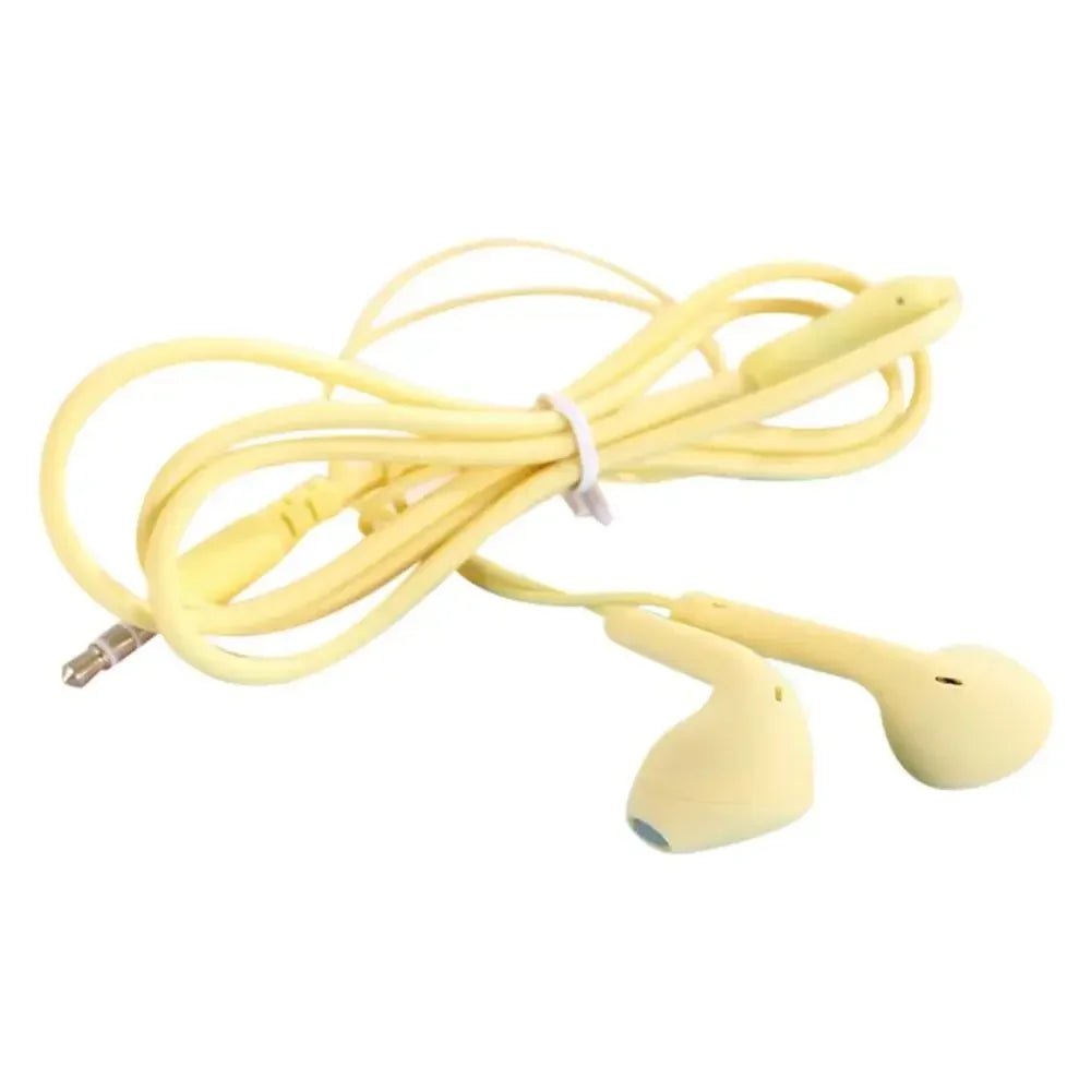 1PC 3.5mm Stereo In-Ear Earphone With Microphone Heavy Bass Wired Headset Earphones with Mic Universal for Xiaomi/Huawei/Samsung Oasis Select Yellow