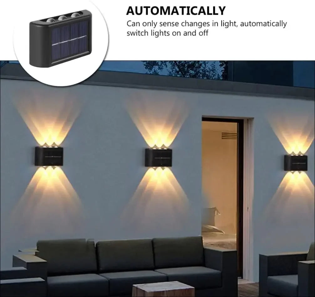 Solar LED Outdoor Wall Light – IP65 Up & Down Garden Lamp