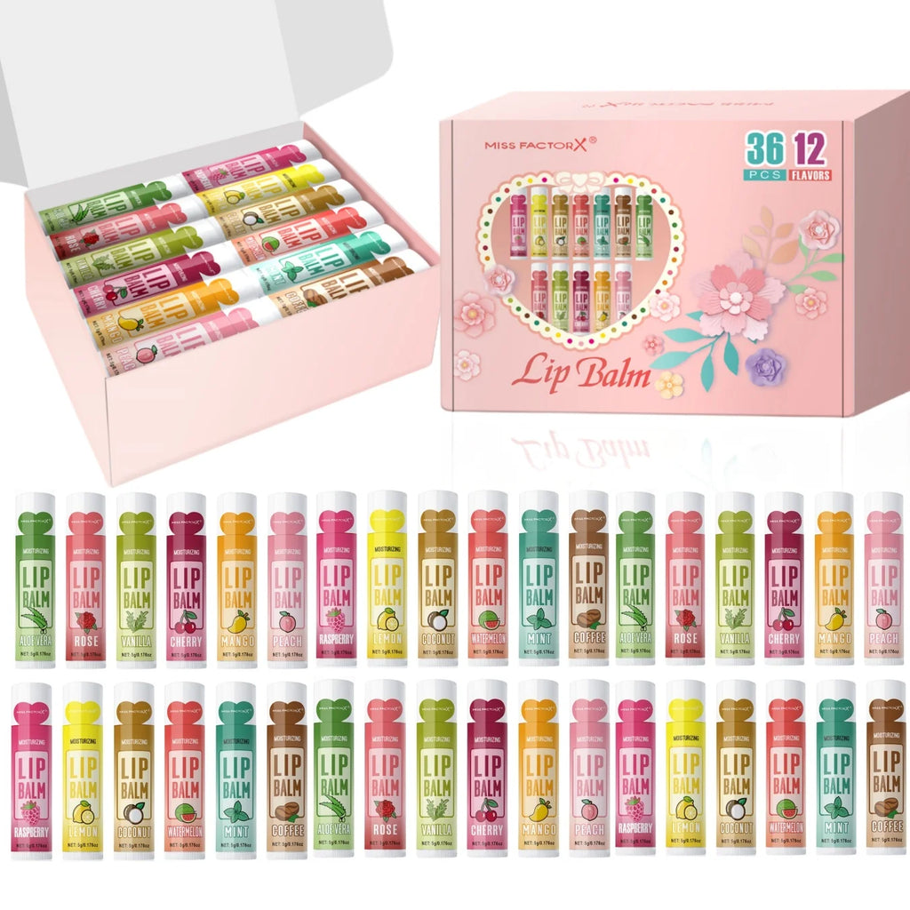 36PCS Moisturizing Lip Balm set 5g deep moisturizing and brightening lips Party gift for friends Oasis Select