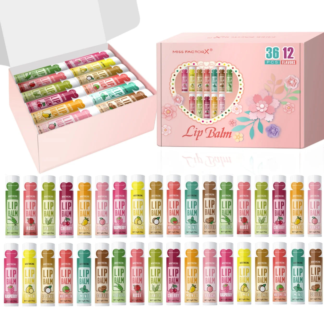 36PCS Moisturizing Lip Balm set 5g deep moisturizing and brightening lips Party gift for friends Oasis Select