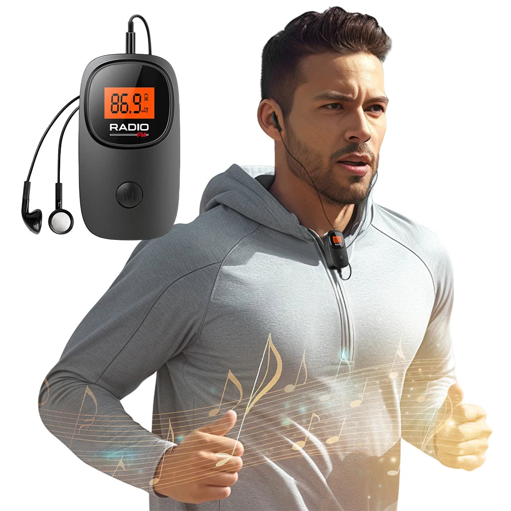 Shunmaii Portable FM Radio with Earphone & Clip | Battery Op Portable FM Radio Oasis Select