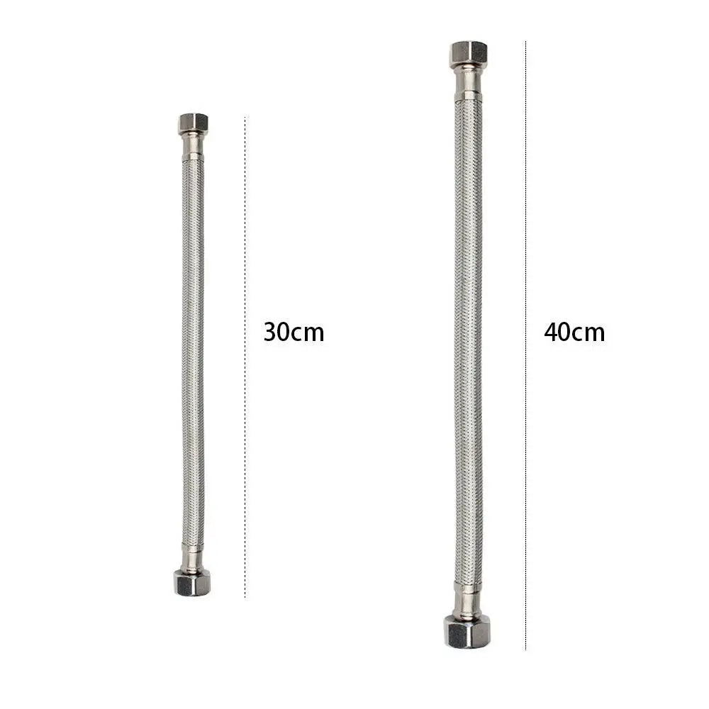 30/40cm Corrugated Water Hose Stainless Steel Large Flow Hot and Cold Water Faucet Inlet Hose Explosion-proof Oasis Select