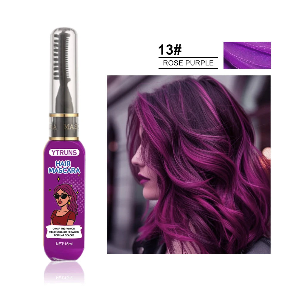 13-Color Temporary Hair Dye | Buildable Smudge-Resistant Paint