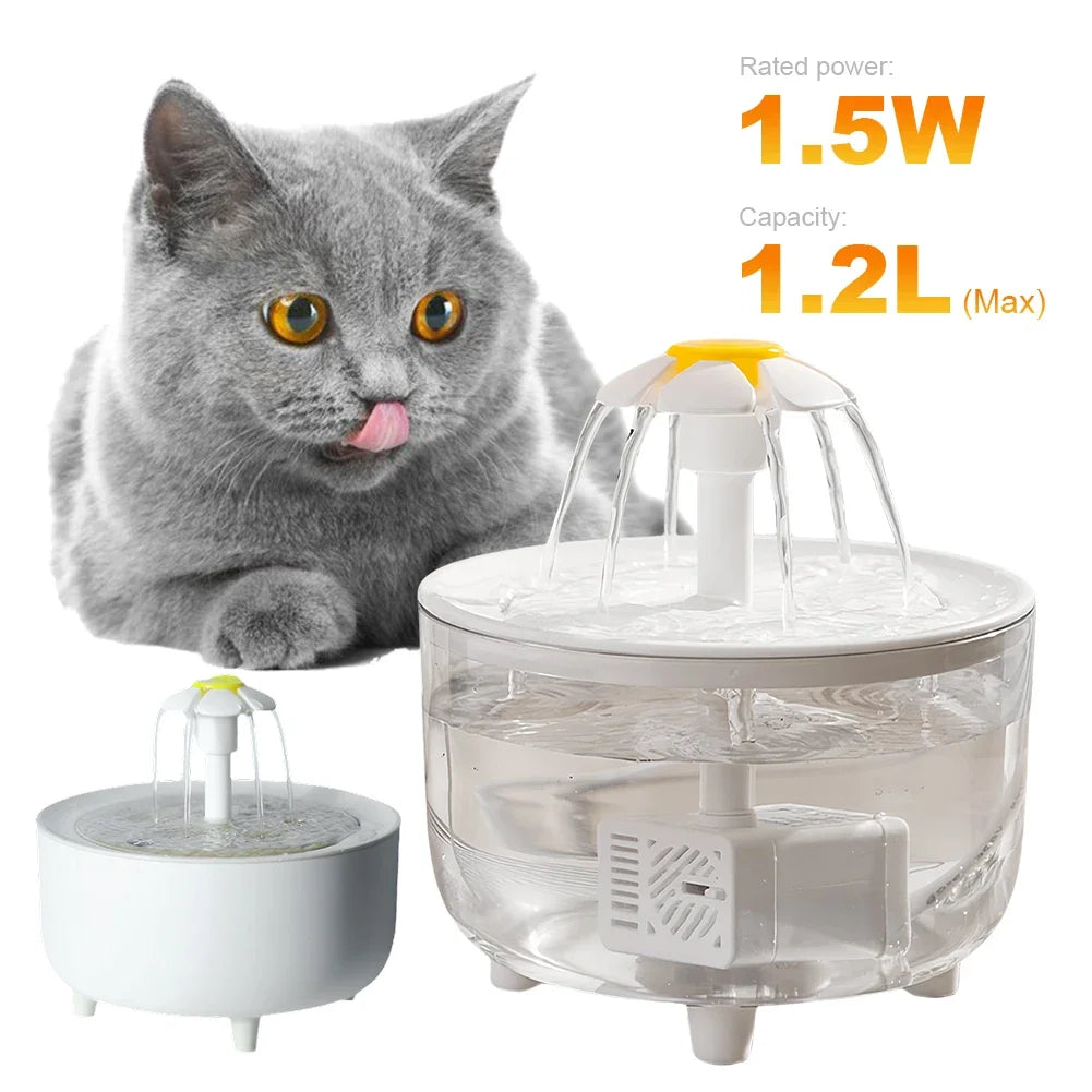 Pets Water Fountain Auto Filter USB Electric Mute Cat Drinker Bowl 1200mL Recirculate Filtring Drinker for Cats Water Dispenser Oasis Select