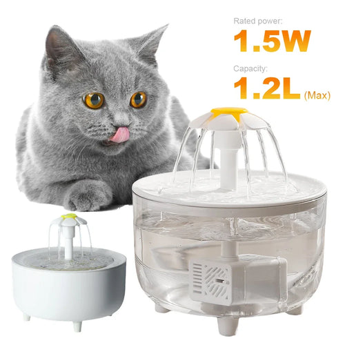 Pets Water Fountain Auto Filter USB Electric Mute Cat Drinker Bowl 1200mL Recirculate Filtring Drinker for Cats Water Dispenser Oasis Select