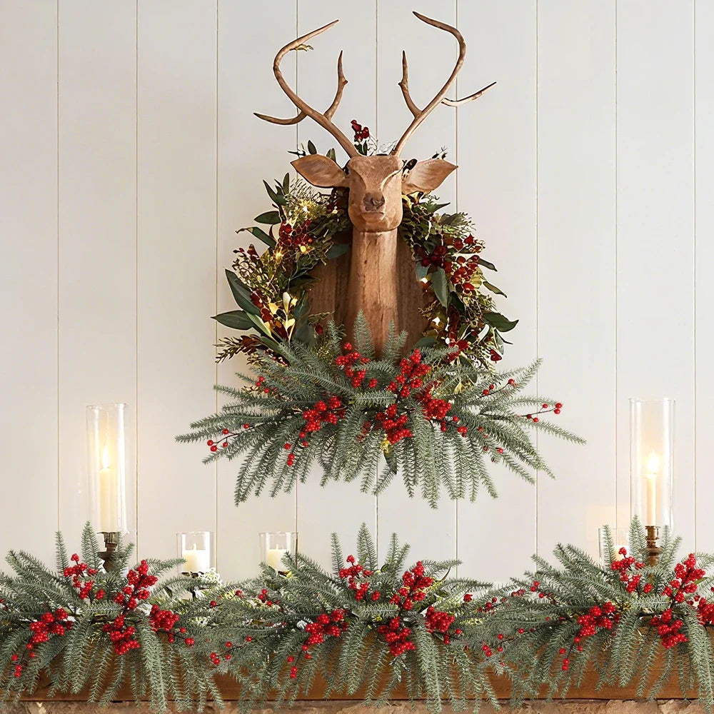 1Pcs 65CM Artificial Pine Needle Vine Christmas Decoration for Home Room Decor Xmas Tree 2026 New Year Navidad DIY Gift Ornament Oasis Select