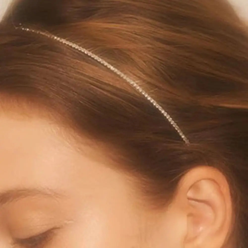 Glamorous Rhinestone Fairy Hair Hoop Shimmering Sparkling Silver Headbands Minimalist Style Hair Bands Prom Oasis Select