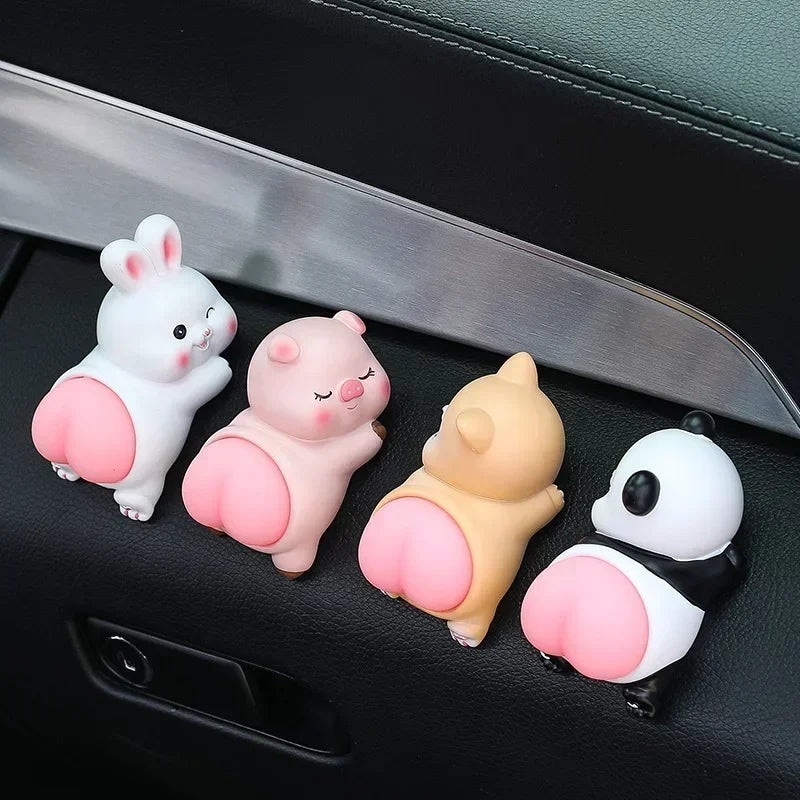 Cute Cartoon Car Ornaments Creative Panda Pig Doll Center Console Decorative Accessories Unpacking Car Interior Ornaments Oasis Select