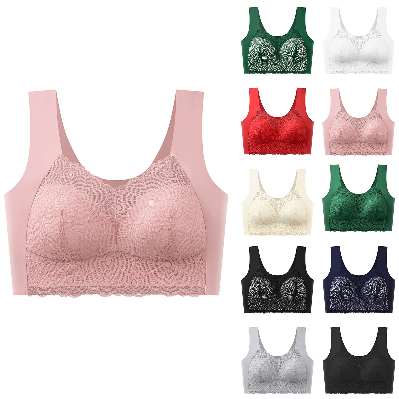 Sexy Bra Thin Lace Wireless Bra No Underwire Anti Shake Side Breast Reduction Seamless Underwear for Women Chinese Brand Oasis Select