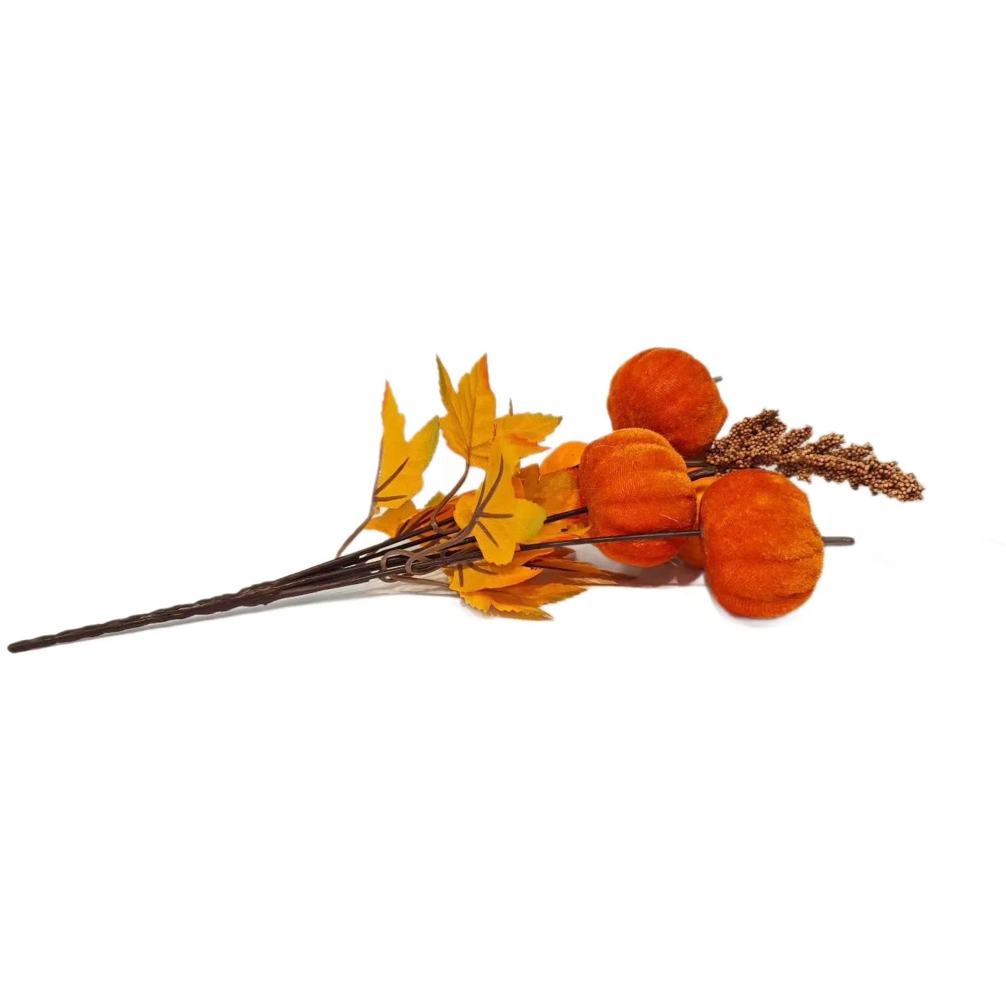Artificial Pumpkin Maple Leaf Floral Pick | Fall Harvest Décor