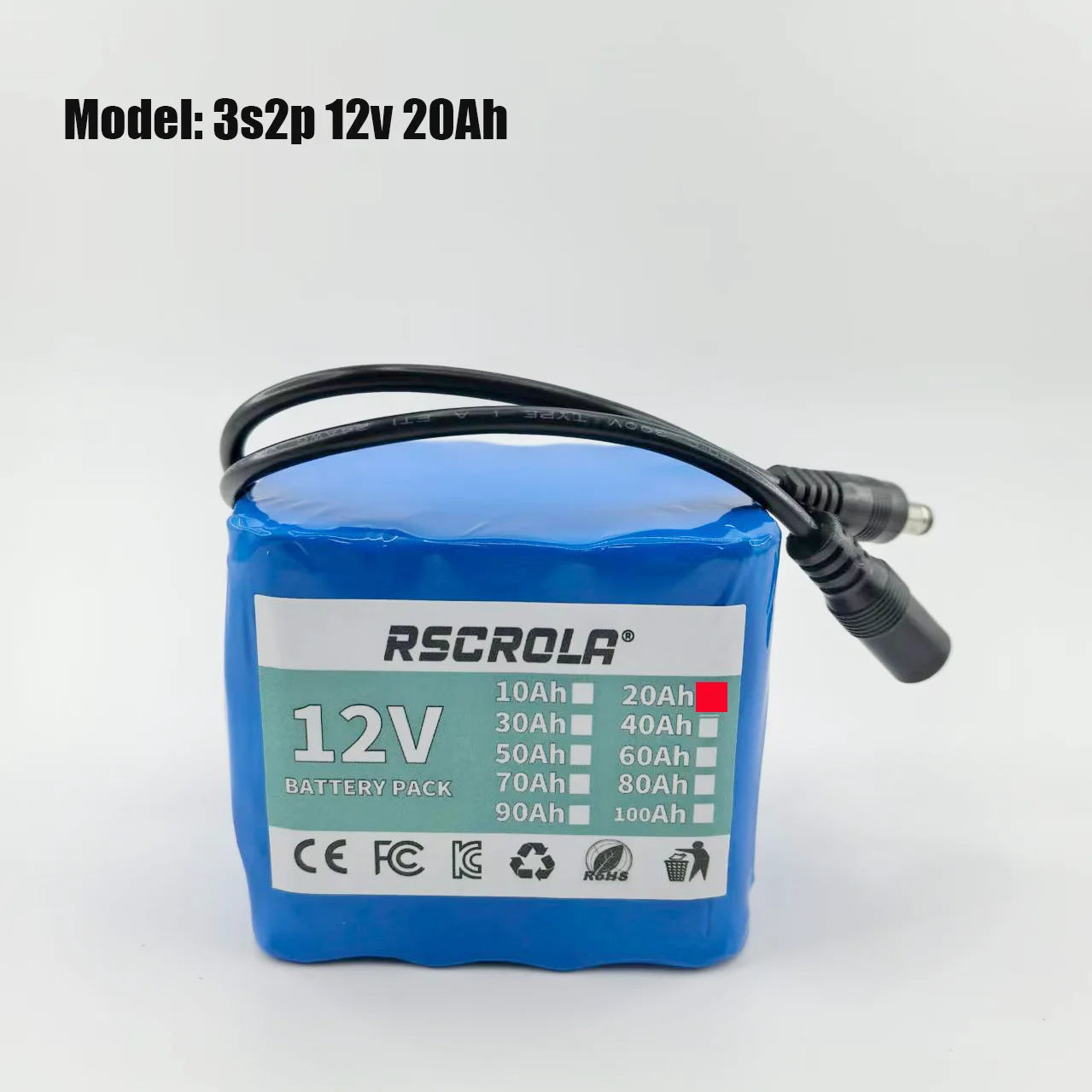 12V Rechargeable 18650 Lithium Battery Pack with BMS & Charger – Long Cycle Life for Solar, LED Light, RC Model, Power Supply Oasis Select