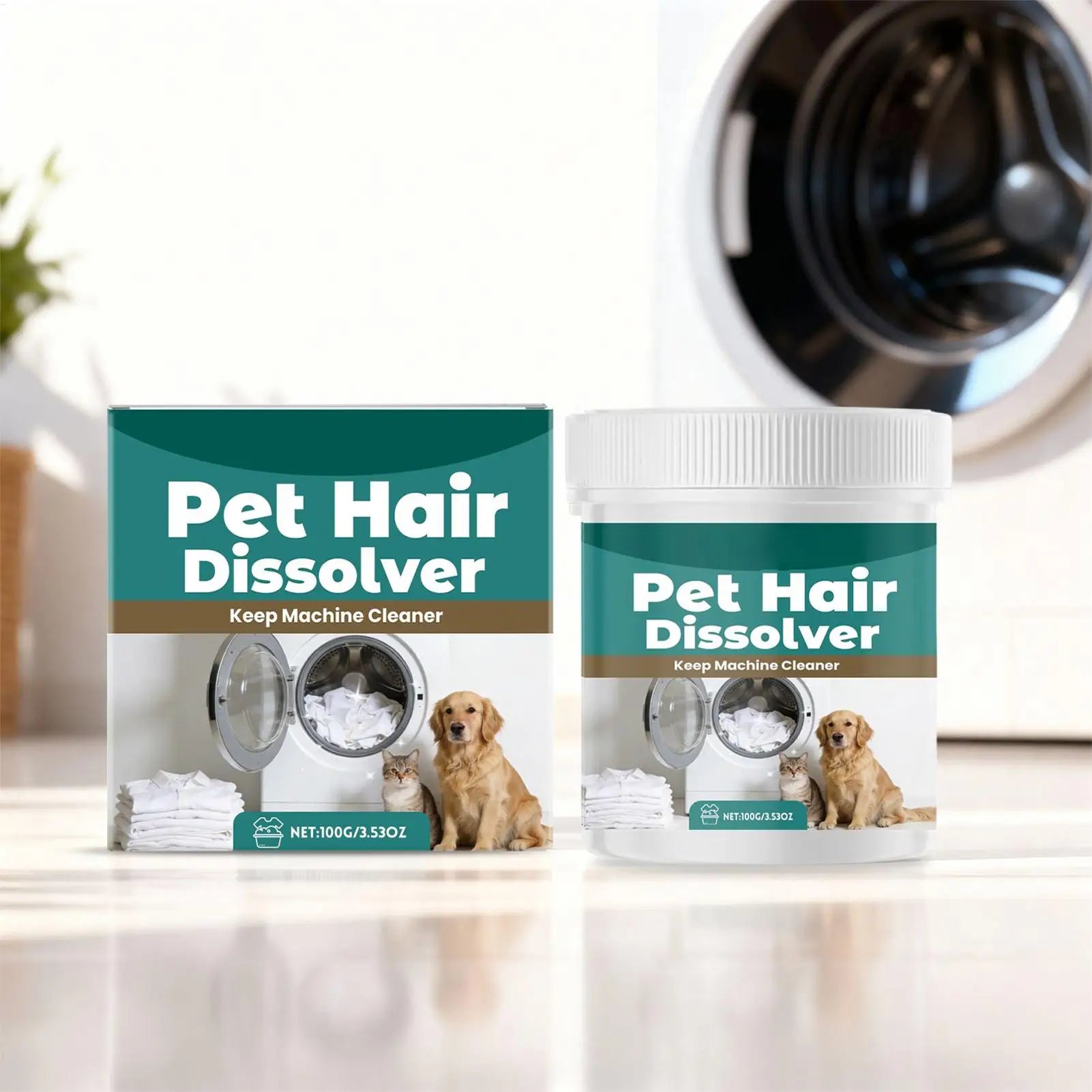 Pet Hair Dissolver Gentle Deep Cleaning Dissolving Agent Dog & Cat Hair Remover Dissolver for Clothes Odor Stain Laundry Washer Oasis Select