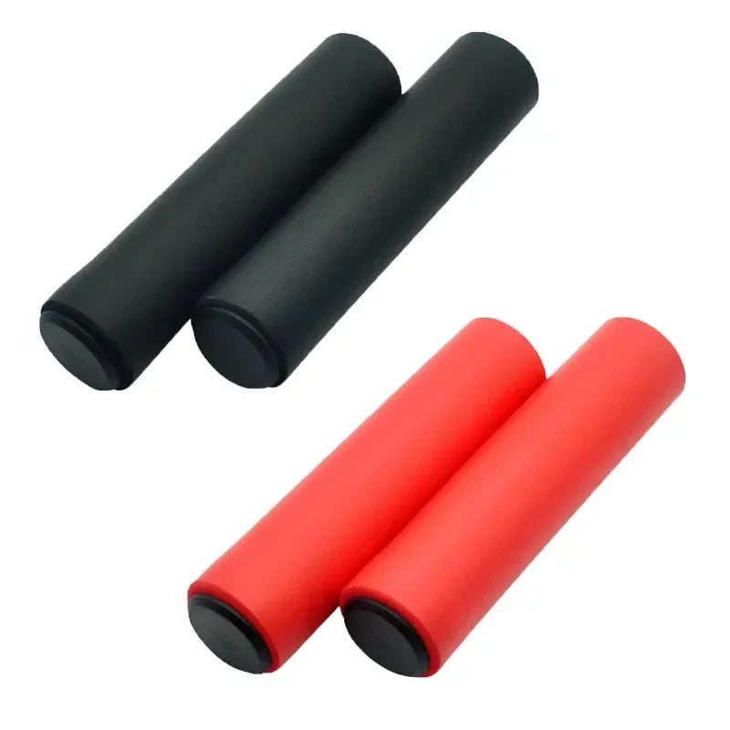 3/2/1Pairs Bicycle Grip Silicone Sponge Soft MTB Mountain Bike Handlebar Cover Anti Slip Shock-Absorbing Scooter Grip Oasis Select black-red