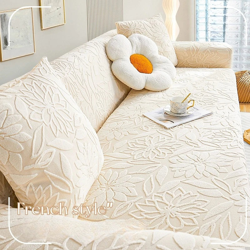 New Jacquard Velvet Elastic Sofa Cover All-season Universal Cat Scratch and Dust-proof Sofa Cover Oasis Select