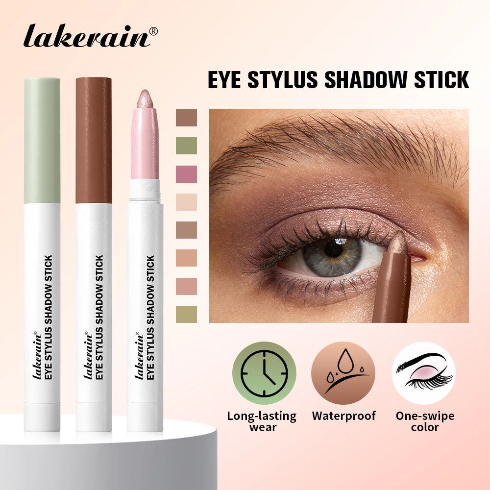 Eye Stylus Shadow Stick Long Lasting Makeup Effect Waterproof Sweat Resistant Circular Design Matte Pearl Tones Eye Shadow Pen Oasis Select