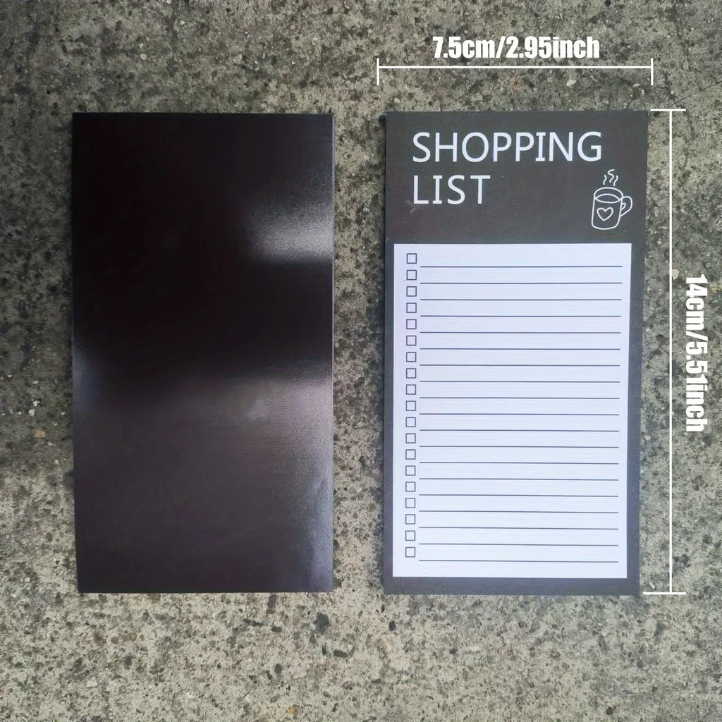 Magnetic Black Shopping List Planner - A Convenient Shopping Organizer with Sticky Notes,perfect for Tracking Food and Reminders Oasis Select