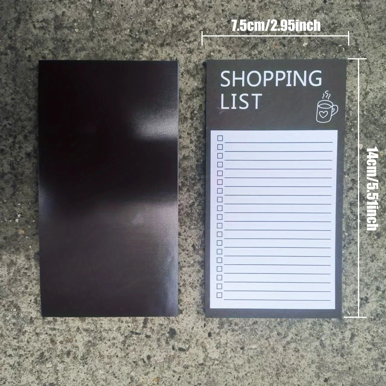 Magnetic Black Shopping List Planner - A Convenient Shopping Organizer with Sticky Notes,perfect for Tracking Food and Reminders Oasis Select