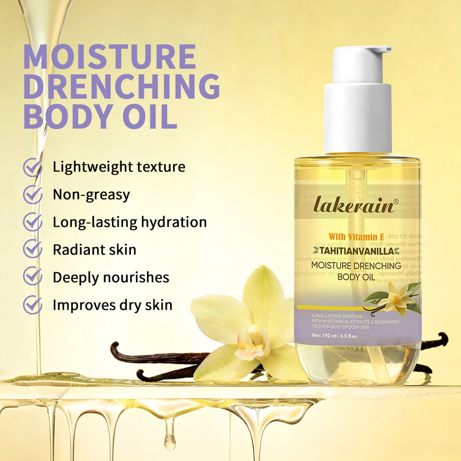 Cocoa Butter Body Oil – Shea, Vitamin E & Vanilla | 72Hr Hydration