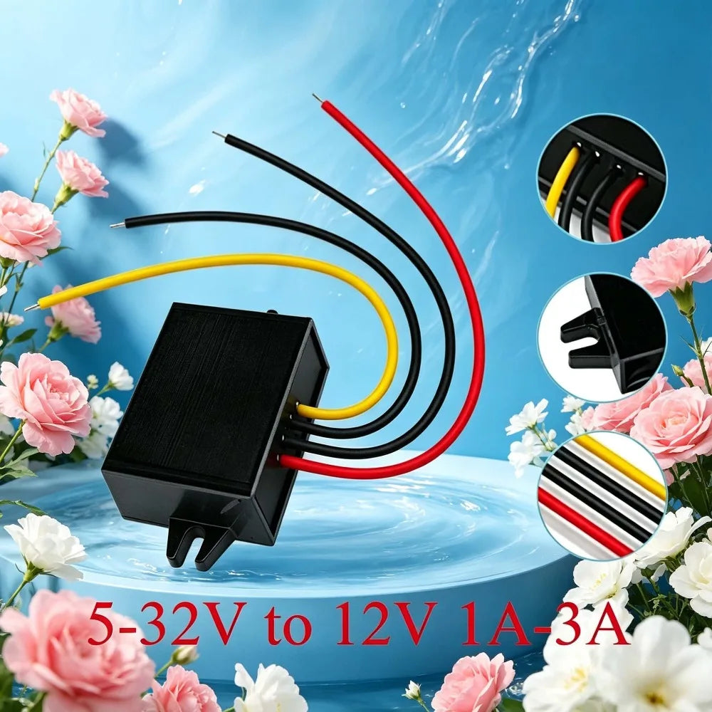 5-32V to 12V 1A-3A DC-DC Converter 12V Voltage Stable Regulator Automatic Step Up Down Boost Buck Power Converter DC Converter Oasis Select