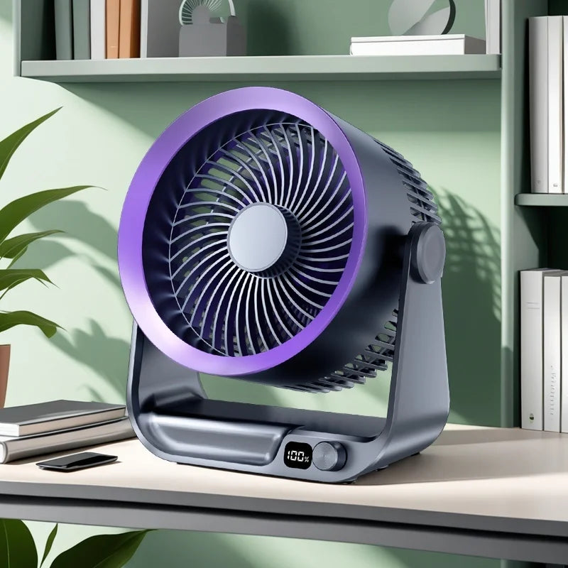 Air Circulation Desktop Fan – 5W USB, 4000mAh Battery