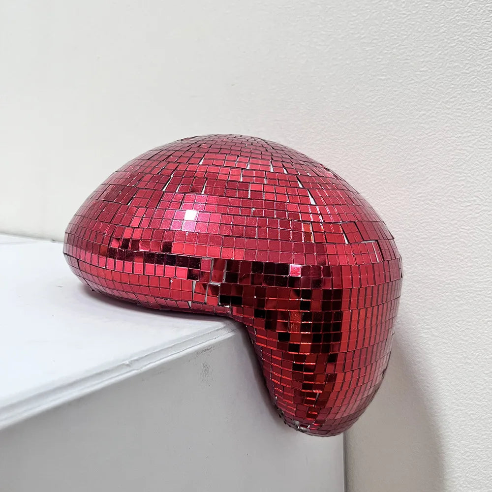 Mirror Disco Ball Reflection Glass Ball Indoor Home Party Decoration Funny Disco Table Ornament Holiday Birthday Halloween Gift Oasis Select e