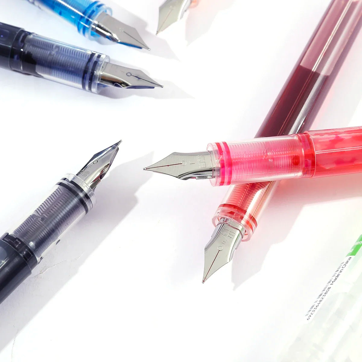 9pcs Colored Disposable Fountain Pens for Writing 9 Assorted Color Large Capacity Extra Fine Nib Classic Colorful Pen Set Oasis Select