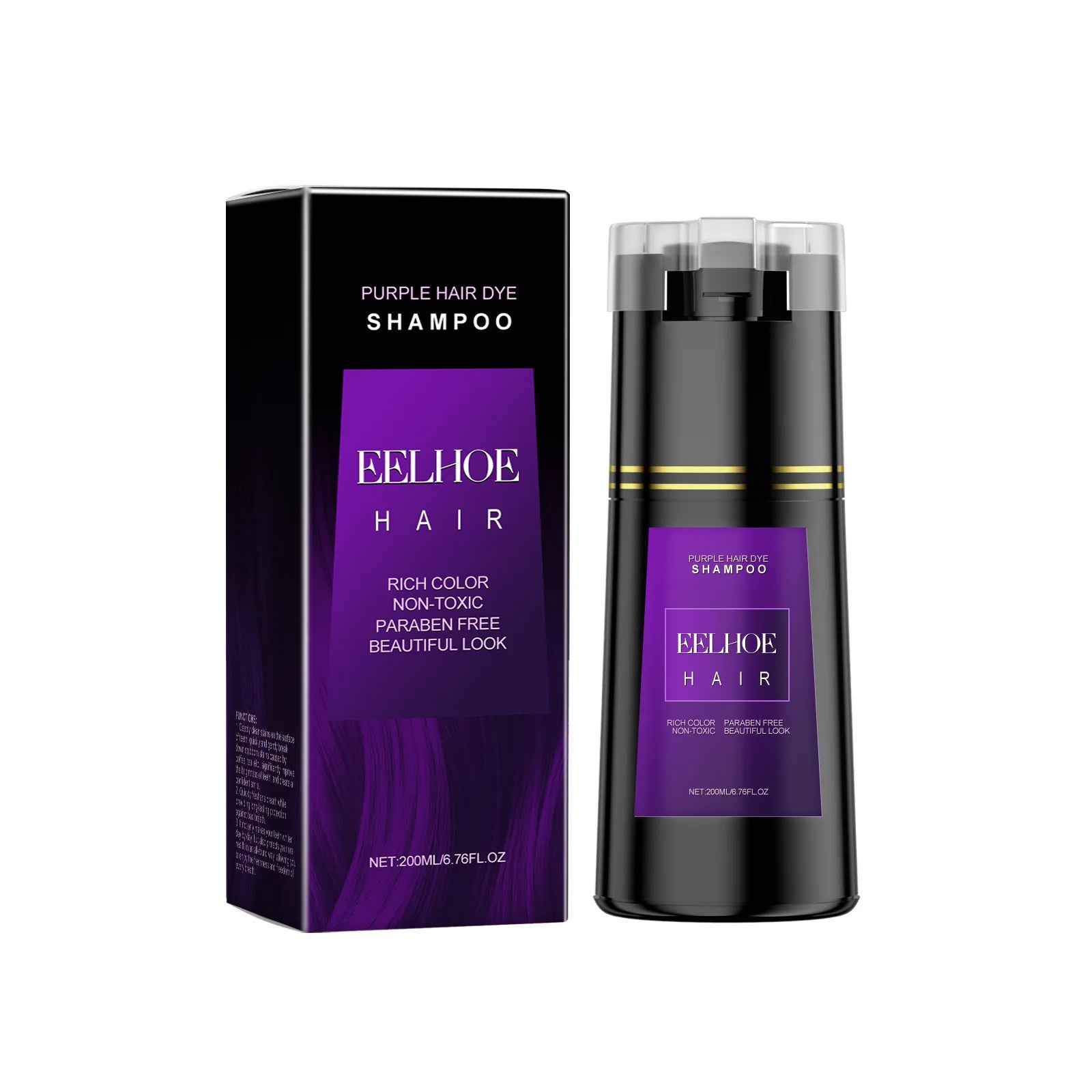 EELHOE Ginseng & Black Sesame Hair Darkening Dye Shampoo Hair Dye Shampoo Oasis Select purple 200ml
