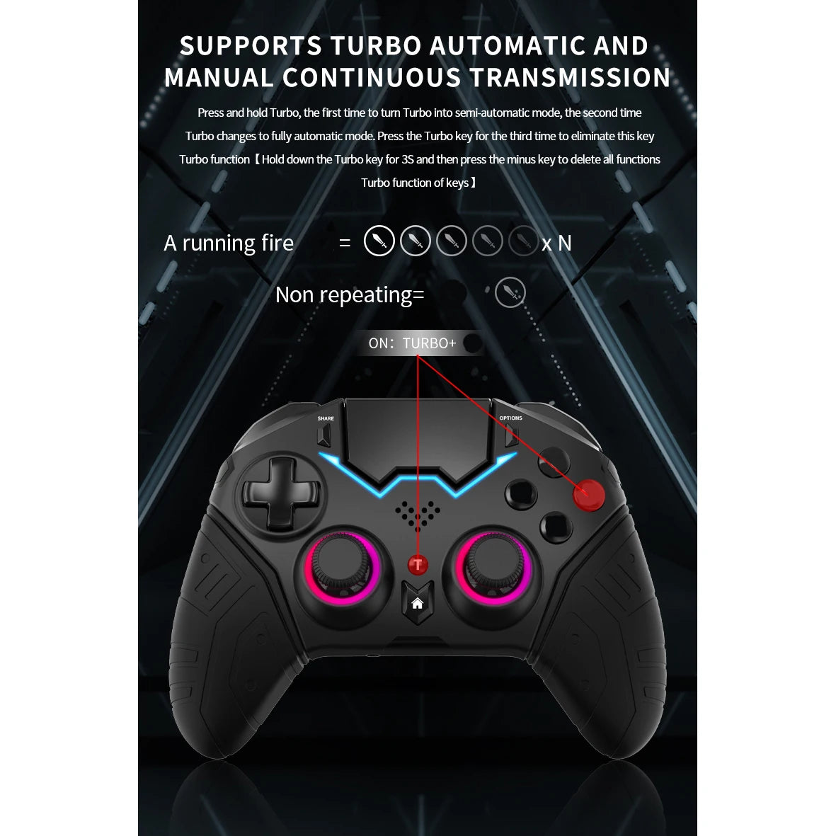 AyeBeau Wireless Gamepad for PS4, PS3, PC & Android | Bluetooth