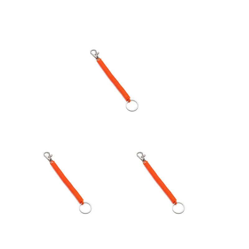 1/3pcs Elastic Wristband Spring Lanyard Key Cord Clasp Spiral Stretch Keychain Security Gear Elastic Ropes Spring Rope Key Ring Oasis Select 3pcs Orange